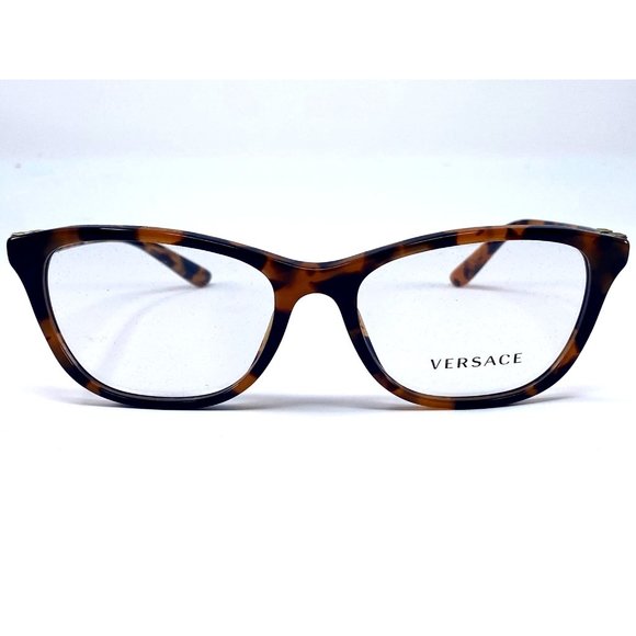 New VERSACE Black/Orange Tortoise Acetate Womens Eyeglasses 54-17-140 - Picture 1 of 9